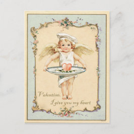 Cartão Postal Reprodução de Cupid Angel Heart Vintage