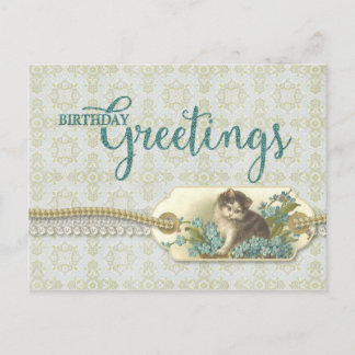 Cartão Postal Reprodução de Gatinhos Vintage