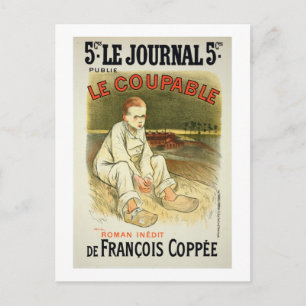 Cartão Postal Reprodução de um cartaz que anuncia o romance 'Le