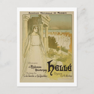 Cartão Postal Reprodução de uma poster publicando a ópera "Ele