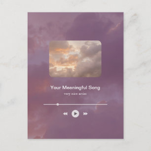 Cartão Postal Reprodutor de Música Minimalista Sonhador e música