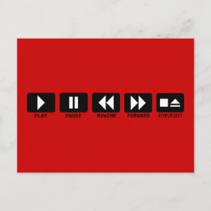 Cartão Postal reproduzir pausar retroceder avançar parar/ejetar