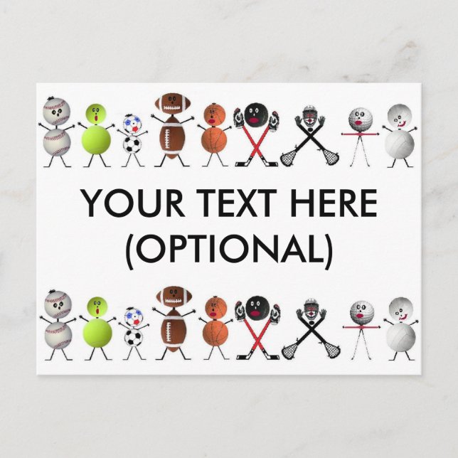 Cartão Postal Reproduzir Todos os Esportes (Frente)