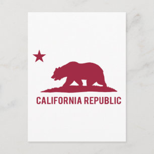 Cartão Postal República da Califórnia - Básico - Vermelho