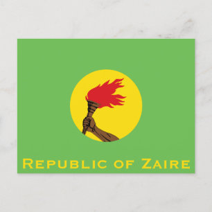 Cartão Postal República do Zaire Flag
