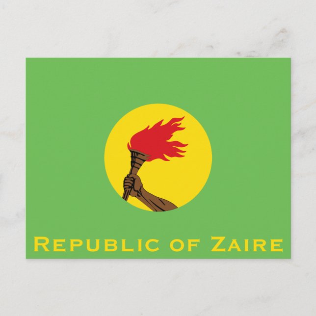 Cartão Postal República do Zaire Flag (Frente)
