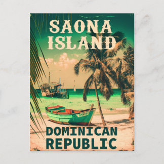 Cartão Postal República Dominicana da Ilha de Saona - Retro 60s