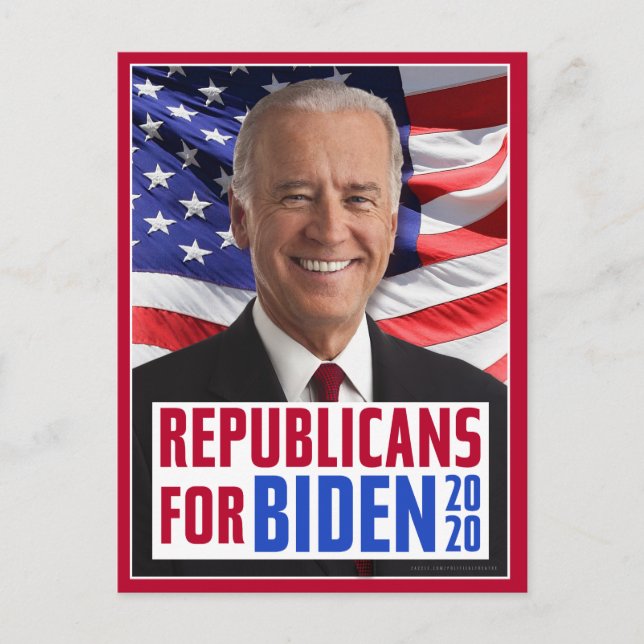 Cartão Postal Republicanos por Joe Biden 2020 Foto do Presidente (Frente)