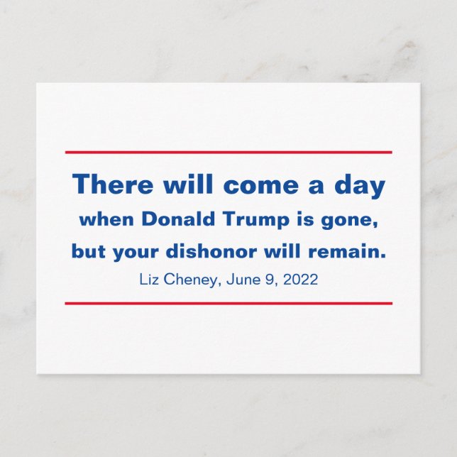 Cartão Postal Republicanos Sua Desonra Irá Permanecer Citação em (Frente)