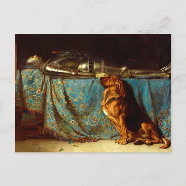 Cartão Postal Requiescat por Briton Rivière (1888) (Frente)