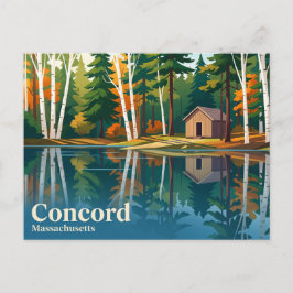 Cartão Postal Reserva Estadual de Walden Pond EUA