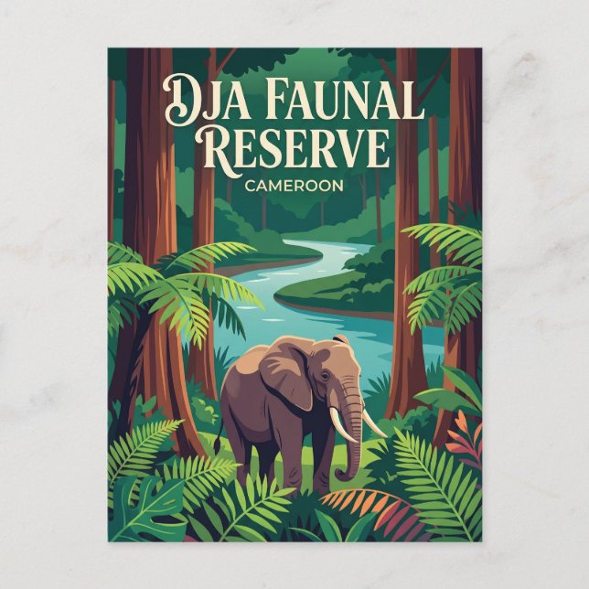 Cartão Postal Reserva Faunística de Dja Camarões (Frente)