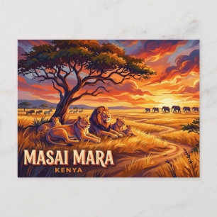Cartão Postal Reserva Nacional Masai Mara Quênia
