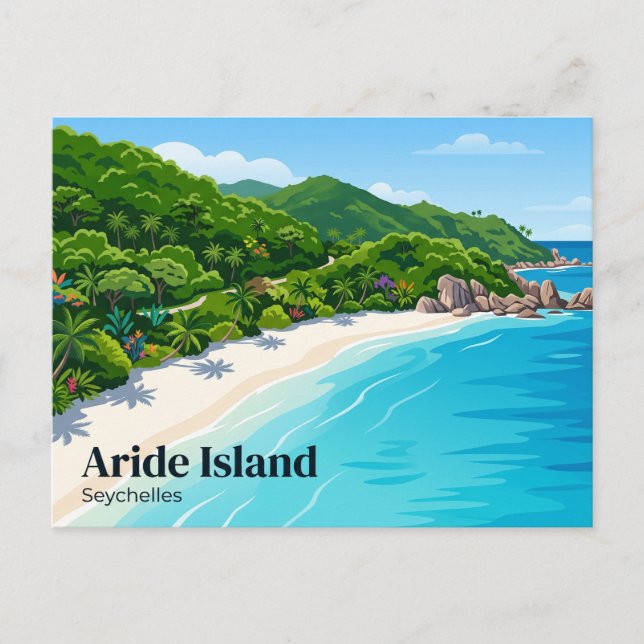 Cartão Postal Reserva Natural da Ilha de Aride Seychelles (Frente)