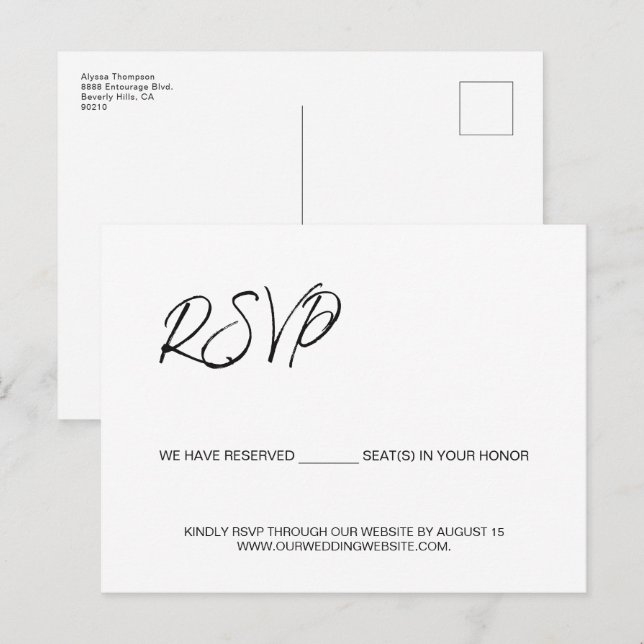 Cartão Postal Reservamos lugares para o seu orçamento de modelo (Frente/Verso)