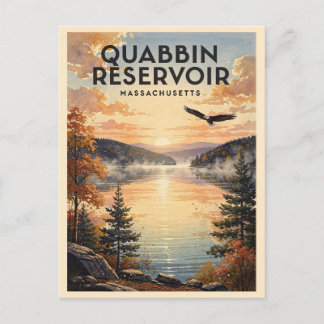 Cartão Postal Reservatório Quabbin Massachusetts Viagem Vintage