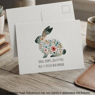 Cartão Postal Resgate de Coelho Floral Pastel Amando Sage