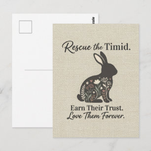 Cartão Postal Resgate de Coelho Floral Tom Terra Apreciação