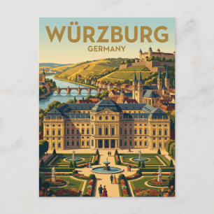 Cartão Postal Residência de Würzburg Alemanha