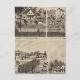 Cartão Postal Residências e Barns, Minnesota
