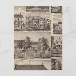 Cartão Postal Residências e edifícios de Fazendas, Owatonna, M