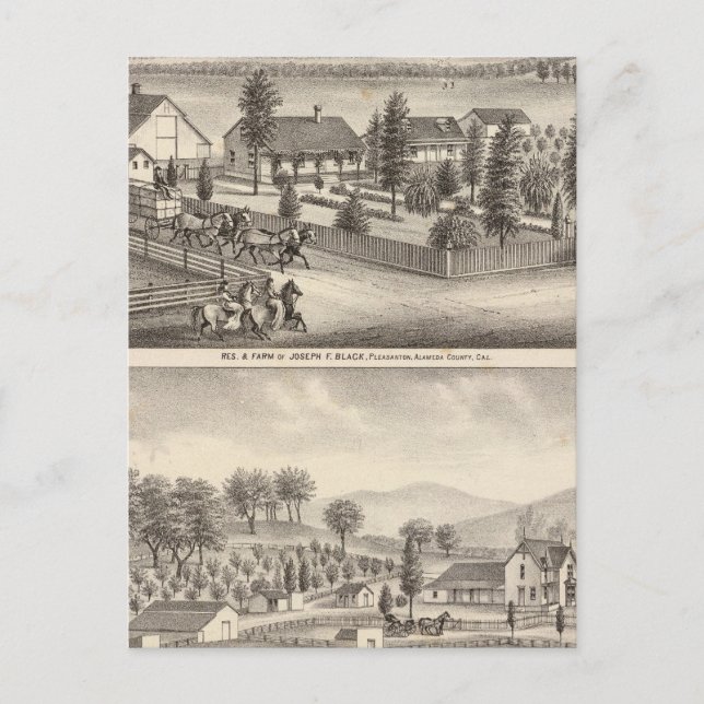 Cartão Postal Residências negras, neais, propriedades (Frente)