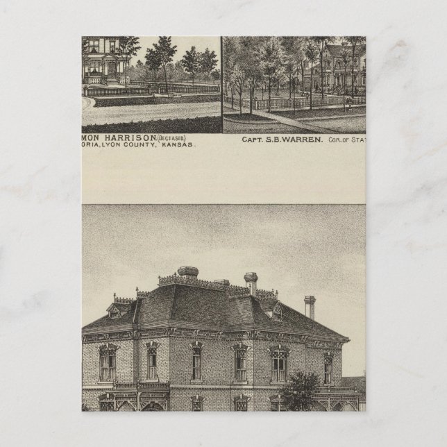 Cartão Postal Residências no Kansas (Frente)
