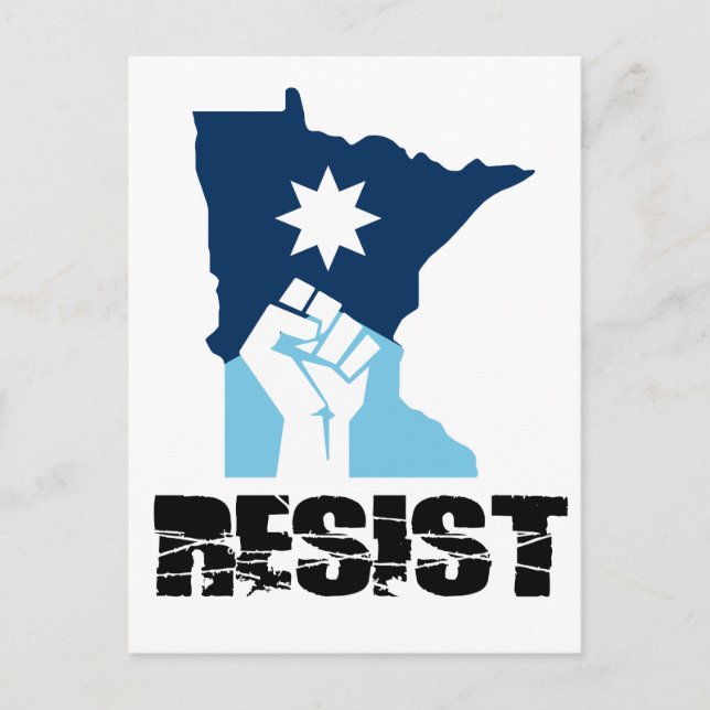 Cartão Postal Resist Minnesota Punho Erguido (Frente)