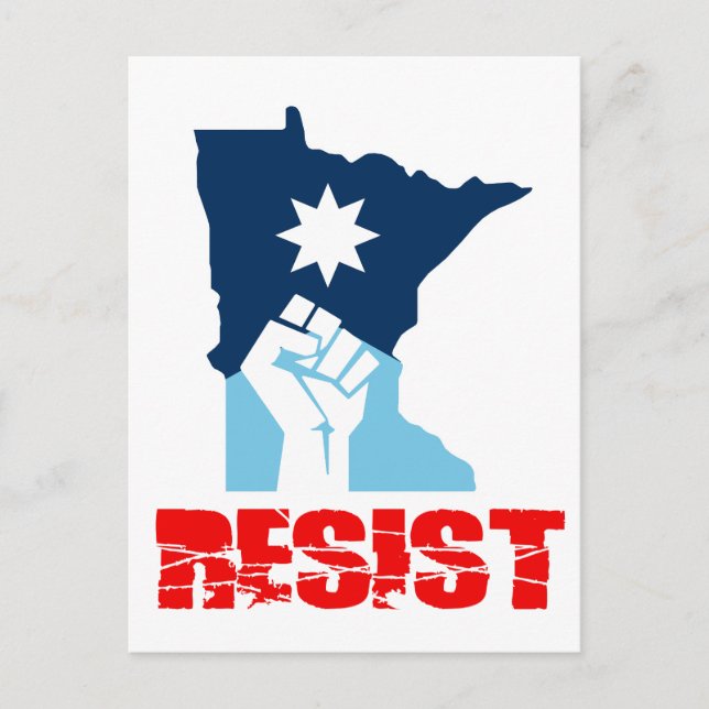 Cartão Postal Resist Minnesota Punho Erguido (Frente)
