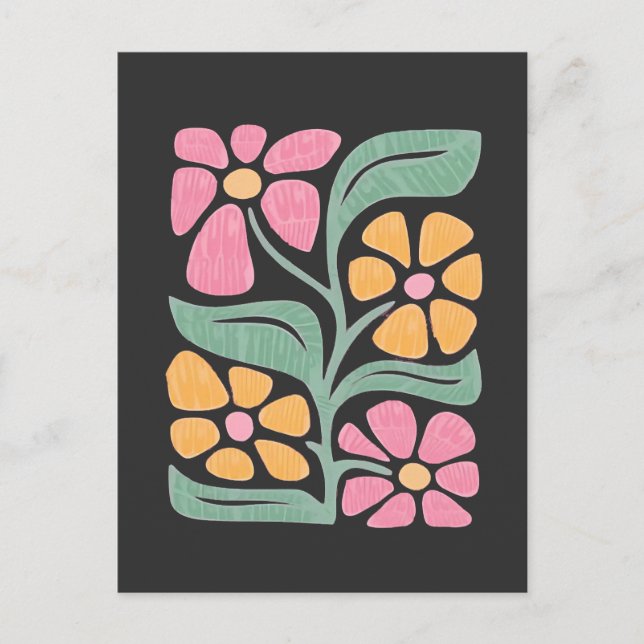 Cartão Postal RESIST: Protesto Político Anti-Trump Floral (Frente)