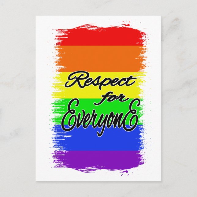 Cartão Postal Respect for Everyone | LGBTQ+ Pride Postkarte (Frente)