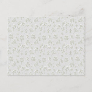 Cartão Postal Respiração de Bebê Flor de Água Branca Gypsophila