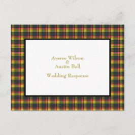 Cartão Postal Resposta de casamento Buchanan Tartan