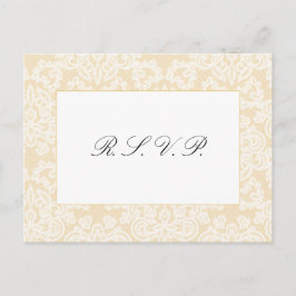 Cartão Postal Resposta de Casamento de Script Elegante de Lace P