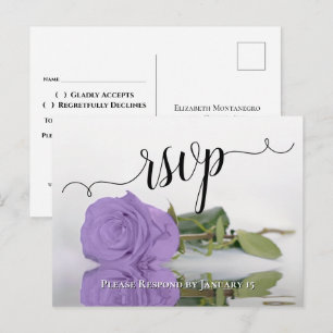 Cartão Postal Resposta de Casamento Rosa Refletindo Roxo Lavanda