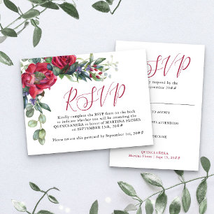 Cartão Postal Resposta RSVP Pré-Endereçada para Festa de Quincea