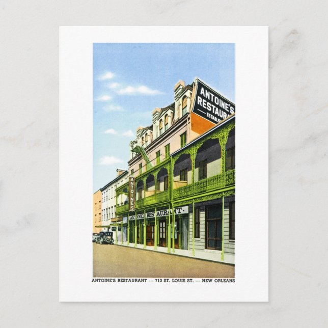 Cartão Postal Restaurante de Antoine, Nova Orleans, LA (Frente)