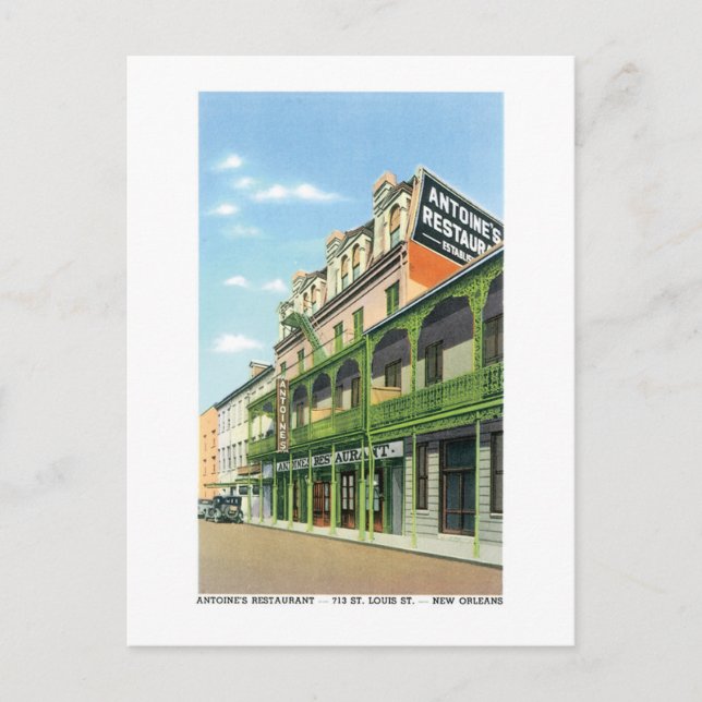 Cartão Postal Restaurante de Antoine, Nova Orleans, Louisiana (Frente)