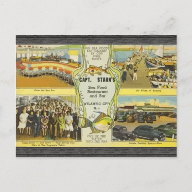 Cartão Postal Restaurante Do Capt. Starn E Cidade Bar Do Atlânti (Frente)