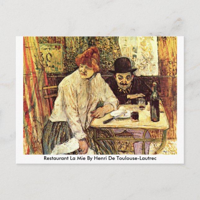 Cartão Postal Restaurante La Mie Por Henri De Toulouse-Lautrec (Frente)