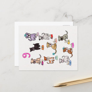 Cartão Postal Restaurantes para cachorrinhos de nove anos de ida