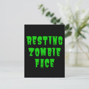 Cartão Postal Resting Zombie Face - Dia de as Bruxas engraçado 2
