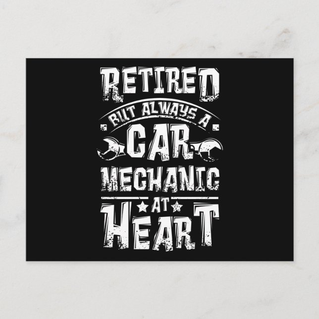 Cartão Postal Retired Car Mechanic (Frente)