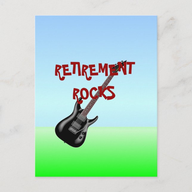 Cartão Postal RETIREMENT ROCKS, design popular, (Frente)