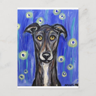 Cartão Postal Retrato adorável de Greyhound