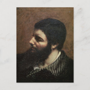 Cartão Postal Retrato automático com colarinho riscado