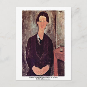 Cartão Postal Retrato Chaiim De Soutine Sentado Em Uma Mesa