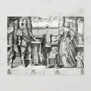 Cartão Postal Retrato da Família de Charles I
