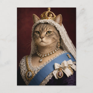 Cartão Postal Retrato da Gata Rainha Vitória – Gata Real Vitoria