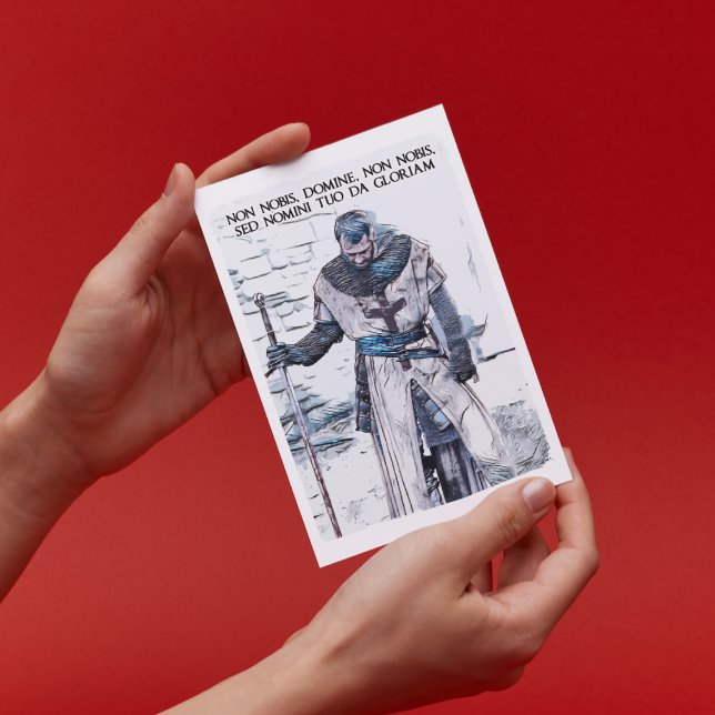 Cartão Postal Retrato da história medieval do lema Templar Knigh (Criador carregado)